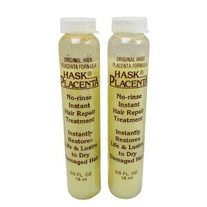 Hask Placenta No-Rinse Instant Hair Repair Treatment 18 ml. (Set Of 2)